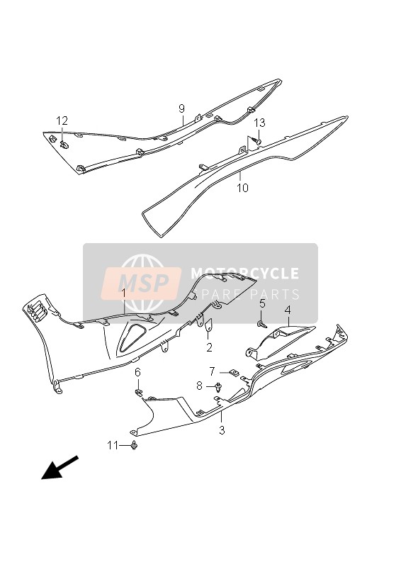 Suzuki AN400(A)(ZA) BURGMAN 2012 Side Leg Shield (AN400A E19) for a 2012 Suzuki AN400(A)(ZA) BURGMAN